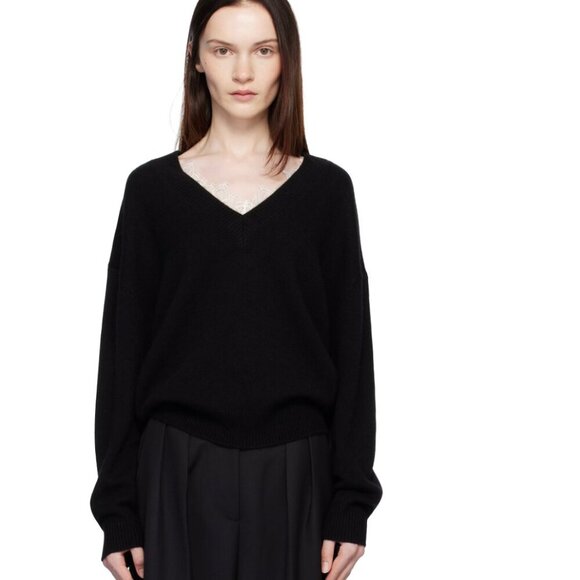 🍂NWT ANINE BING Lee Black Sweater 100% Cashmere - Picture 3 of 11